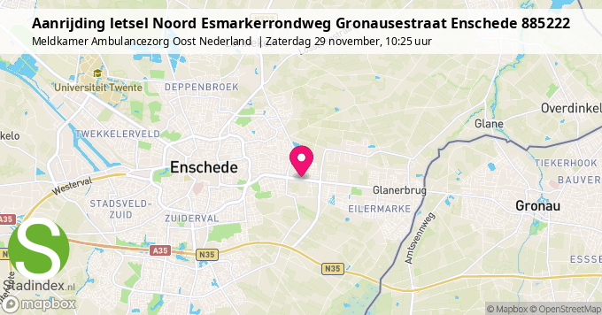 Aanrijding letsel Noord Esmarkerrondweg Gronausestraat Enschede 885222