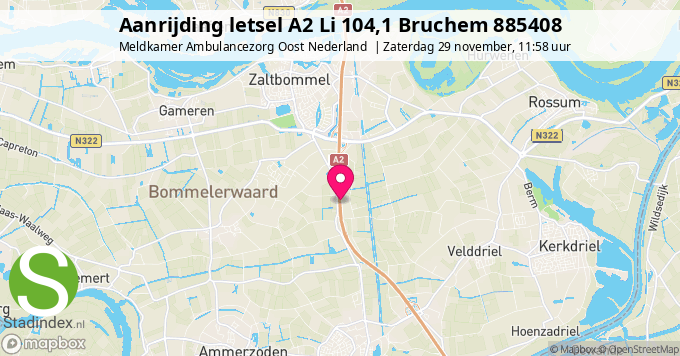 Aanrijding letsel A2 Li 104,1 Bruchem 885408