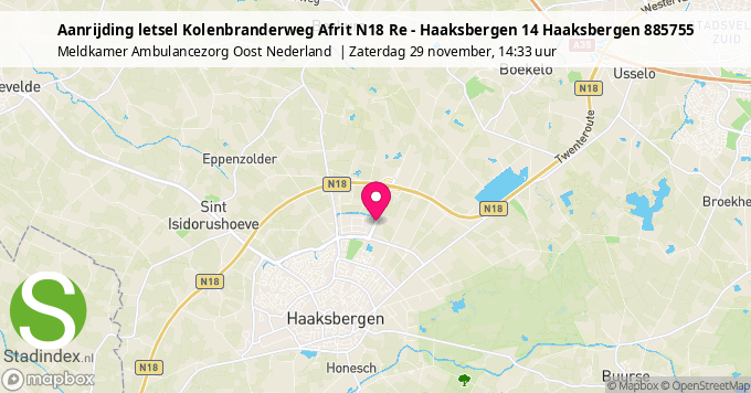 Aanrijding letsel Kolenbranderweg Afrit N18 Re - Haaksbergen 14 Haaksbergen 885755