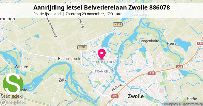 Aanrijding letsel Belvederelaan Zwolle 886078