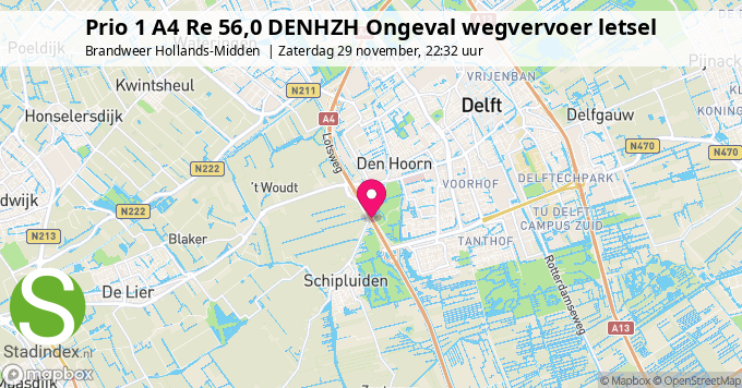 Prio 1 A4 Re 56,0 DENHZH Ongeval wegvervoer letsel