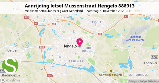 Aanrijding letsel Mussenstraat Hengelo 886913