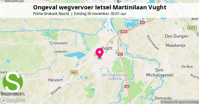 Ongeval wegvervoer letsel Martinilaan Vught
