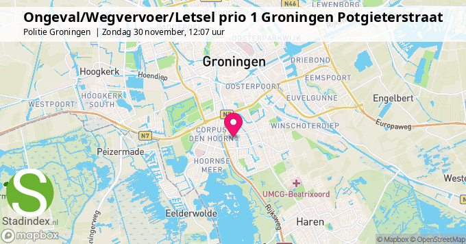 Ongeval/Wegvervoer/Letsel prio 1 Groningen Potgieterstraat