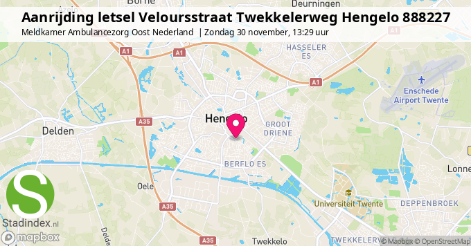 Aanrijding letsel Veloursstraat Twekkelerweg Hengelo 888227