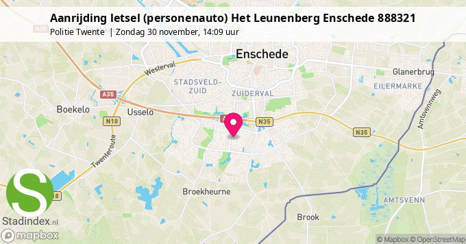 Aanrijding letsel (personenauto) Het Leunenberg Enschede 888321
