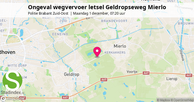Ongeval wegvervoer letsel Geldropseweg Mierlo