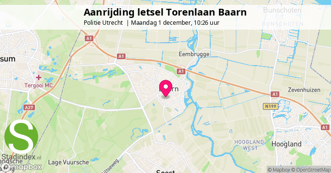 Aanrijding letsel Torenlaan Baarn