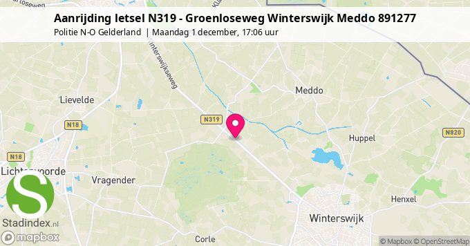Aanrijding letsel N319 - Groenloseweg Winterswijk Meddo 891277