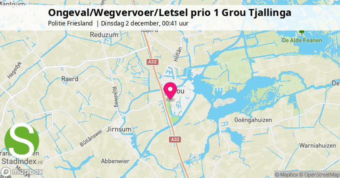 Ongeval/Wegvervoer/Letsel prio 1 Grou Tjallinga