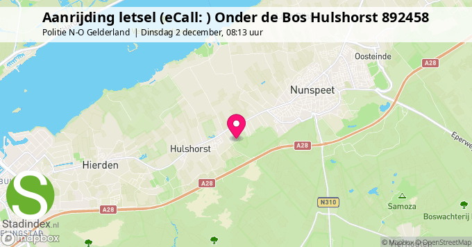 Aanrijding letsel (eCall: ) Onder de Bos Hulshorst 892458