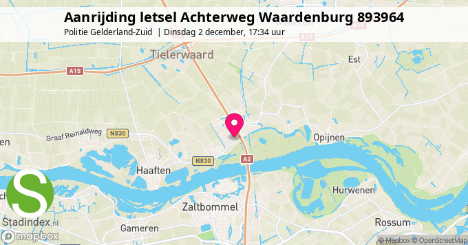 Aanrijding letsel Achterweg Waardenburg 893964