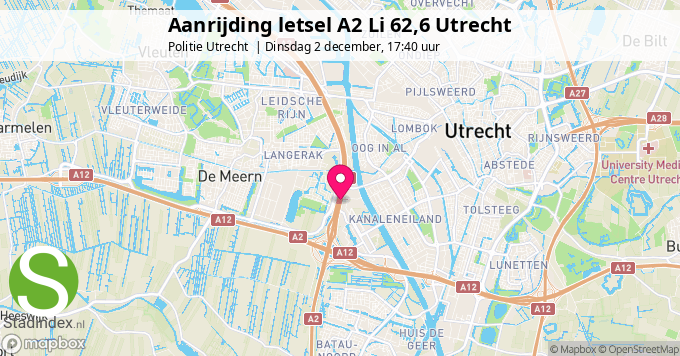 Aanrijding letsel A2 Li 62,6 Utrecht