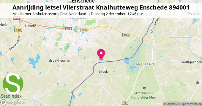 Aanrijding letsel Vlierstraat Knalhutteweg Enschede 894001