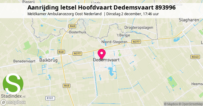 Aanrijding letsel Hoofdvaart Dedemsvaart 893996