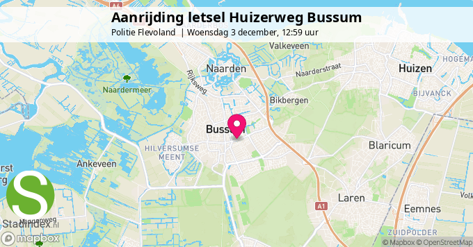 Aanrijding letsel Huizerweg Bussum