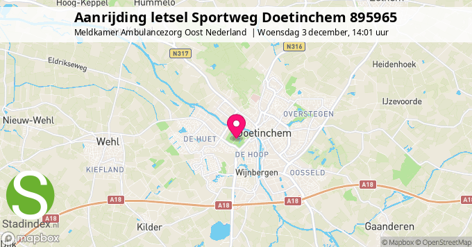 Aanrijding letsel Sportweg Doetinchem 895965