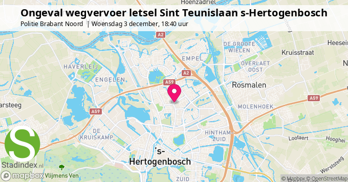 Ongeval wegvervoer letsel Sint Teunislaan s-Hertogenbosch
