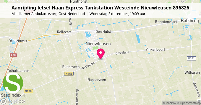 Aanrijding letsel Haan Express Tankstation Westeinde Nieuwleusen 896826