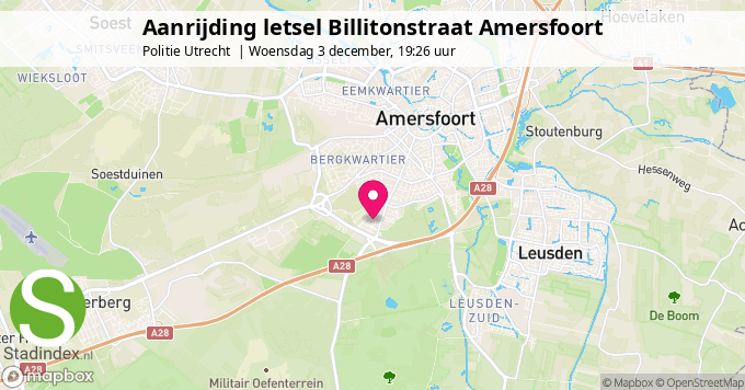 Aanrijding letsel Billitonstraat Amersfoort