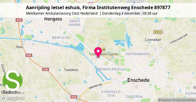 Aanrijding letsel eshuis, Firma Institutenweg Enschede 897877
