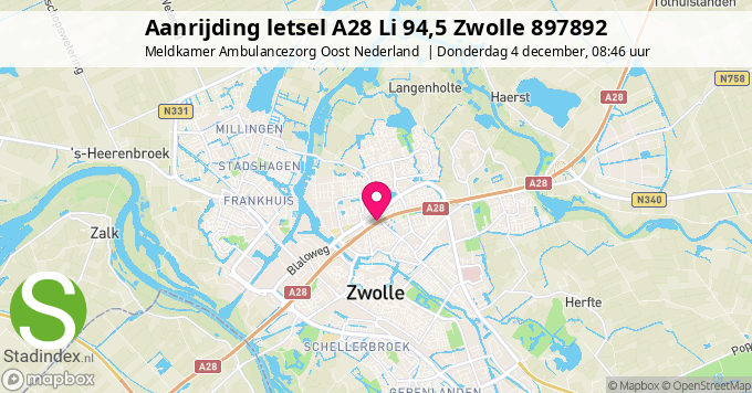Aanrijding letsel A28 Li 94,5 Zwolle 897892