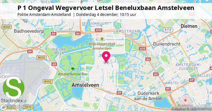 P 1 Ongeval Wegvervoer Letsel Beneluxbaan Amstelveen