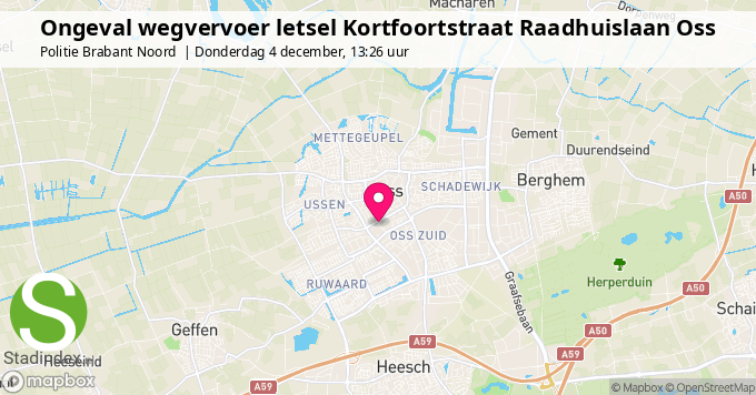 Ongeval wegvervoer letsel Kortfoortstraat Raadhuislaan Oss