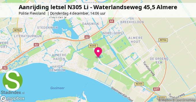 Aanrijding letsel N305 Li - Waterlandseweg 45,5 Almere