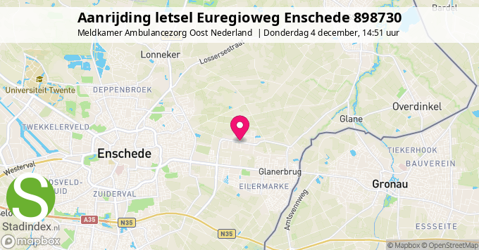 Aanrijding letsel Euregioweg Enschede 898730