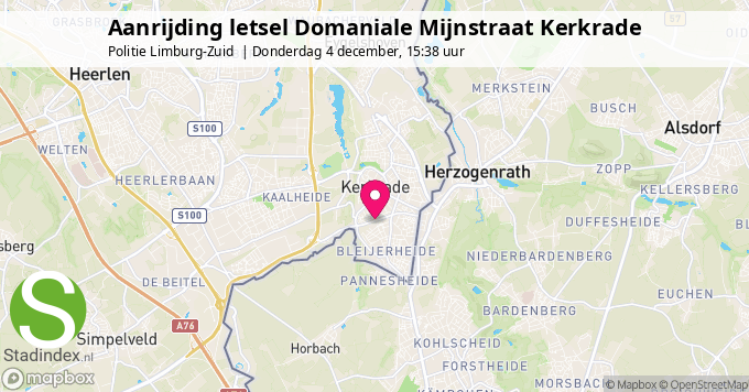 Aanrijding letsel Domaniale Mijnstraat Kerkrade