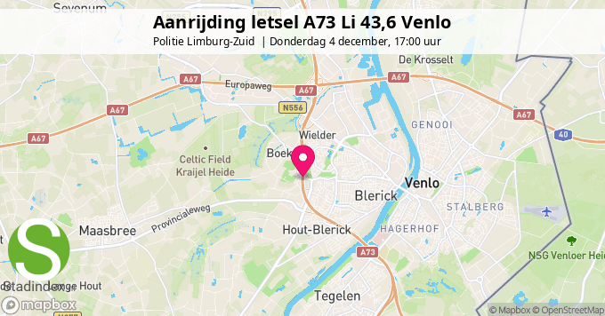 Aanrijding letsel A73 Li 43,6 Venlo