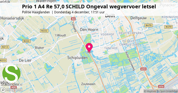 Prio 1 A4 Re 57,0 SCHILD Ongeval wegvervoer letsel