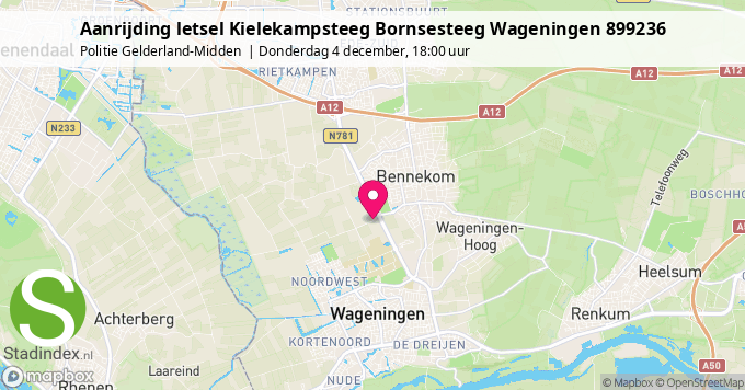 Aanrijding letsel Kielekampsteeg Bornsesteeg Wageningen 899236