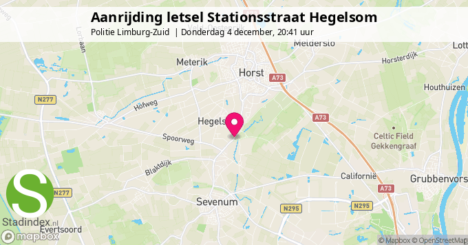 Aanrijding letsel Stationsstraat Hegelsom
