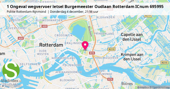 1 Ongeval wegvervoer letsel Burgemeester Oudlaan Rotterdam ICnum 695995