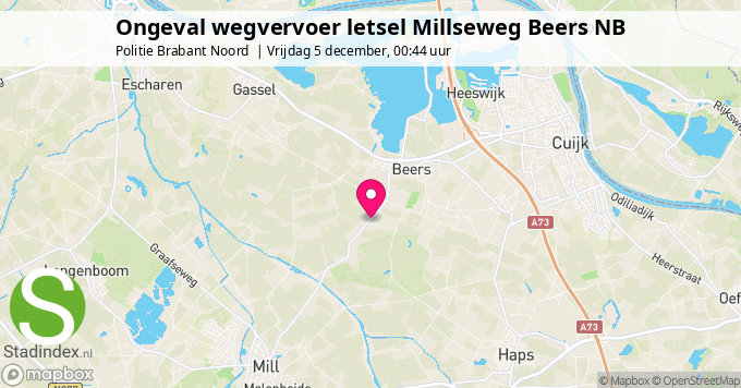 Ongeval wegvervoer letsel Millseweg Beers NB