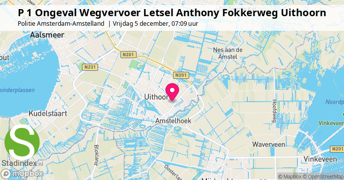 P 1 Ongeval Wegvervoer Letsel Anthony Fokkerweg Uithoorn