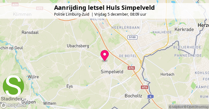 Aanrijding letsel Huls Simpelveld