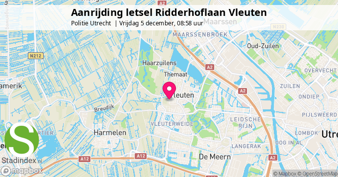 Aanrijding letsel Ridderhoflaan Vleuten