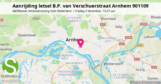 Aanrijding letsel B.P. van Verschuerstraat Arnhem 901109