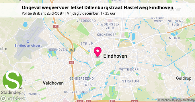 Ongeval wegvervoer letsel Dillenburgstraat Hastelweg Eindhoven