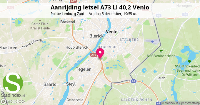 Aanrijding letsel A73 Li 40,2 Venlo