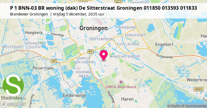 P 1 BNN-03 BR woning (dak) De Sitterstraat Groningen 011850 013593 011833