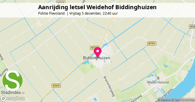Aanrijding letsel Weidehof Biddinghuizen