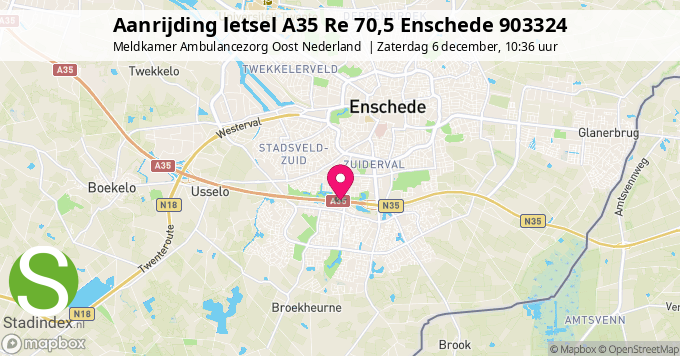 Aanrijding letsel A35 Re 70,5 Enschede 903324