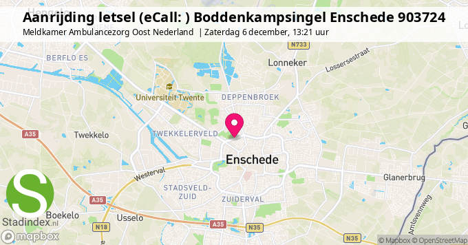 Aanrijding letsel (eCall: ) Boddenkampsingel Enschede 903724