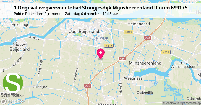 1 Ongeval wegvervoer letsel Stougjesdijk Mijnsheerenland ICnum 699175