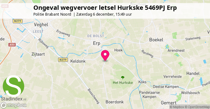 Ongeval wegvervoer letsel Hurkske 5469PJ Erp