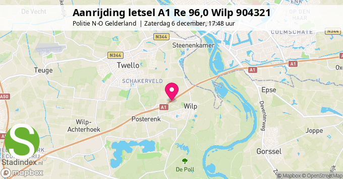 Aanrijding letsel A1 Re 96,0 Wilp 904321